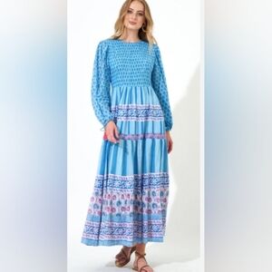 Oliphant Blue and Pink Maxi Dress